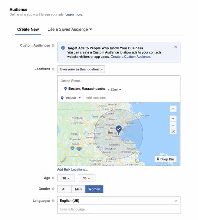 đối tượng facebook marketing