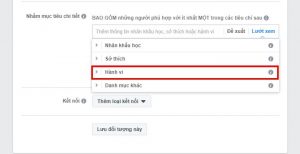 Đối tượng quảng cáo facebook theo hành vi